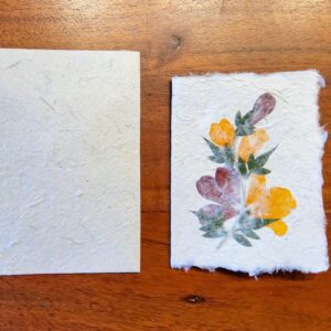 Karte mit Umschlag aus Büttenpapier / Papier Antemoro