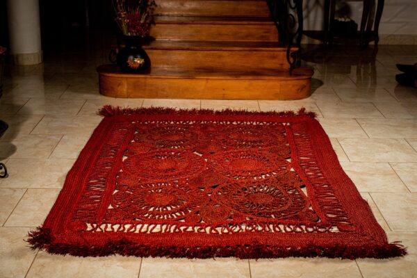 rechteckiger Teppich aus Raffia in Handarbeit geflochten, reine Naturfasern, Bast Teppich, 160 x 200cm, verschiedene Modelle und Farben - Schwarz / Beige – Bild 4