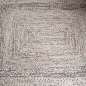 rechteckiger Teppich aus Raffia in Handarbeit geflochten, reine Naturfasern, Bast Teppich, 160 x 200cm, verschiedene Modelle und Farben - Grau