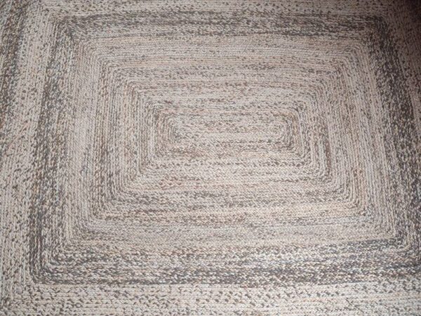 rechteckiger Teppich aus Raffia in Handarbeit geflochten, reine Naturfasern, Bast Teppich, 160 x 200cm, verschiedene Modelle und Farben - Grau